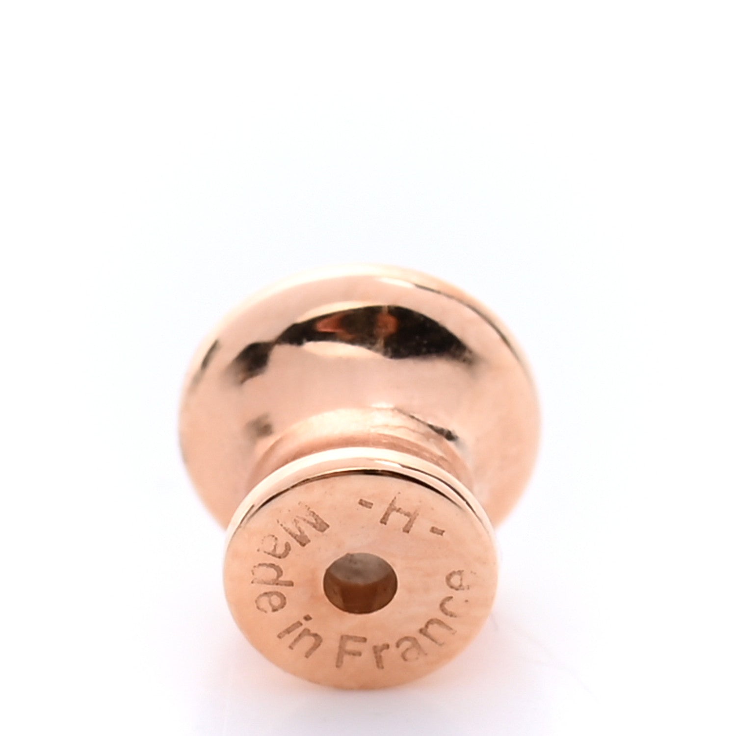 Hermes Rose Gold Lacquered Mini Pop H Earrings Black 5 of 7
