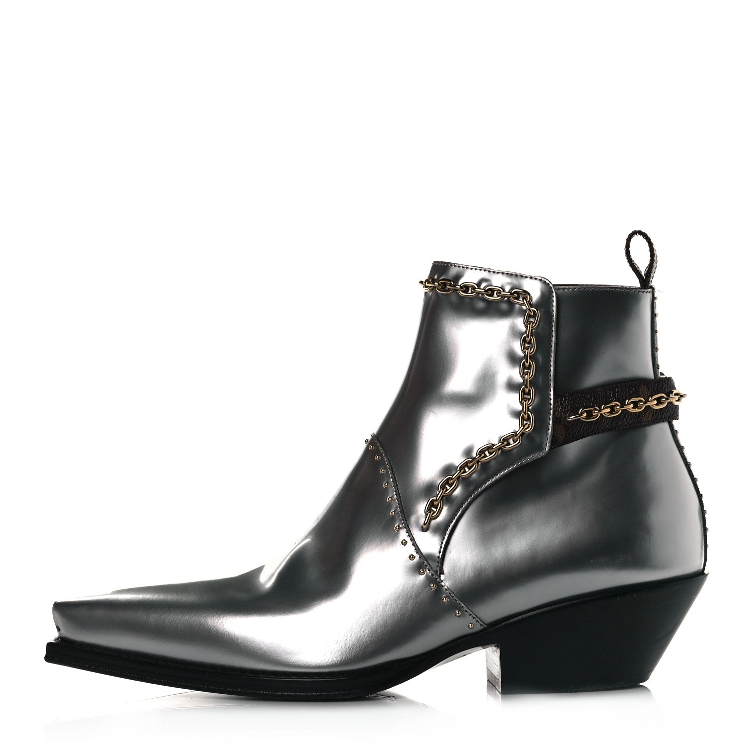 Louis Vuitton Metallic Calfskin Matador Ankle Boots 37.5 Argent 1 of 6