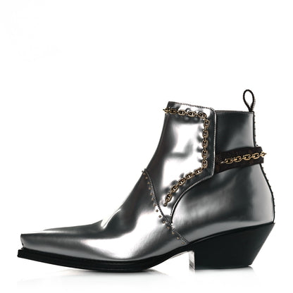 Louis Vuitton Metallic Calfskin Matador Ankle Boots 37.5 Argent 1 of 6