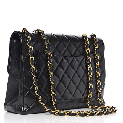 Chanel Lambskin Quilted Jumbo Single Flap Black 3 of 14