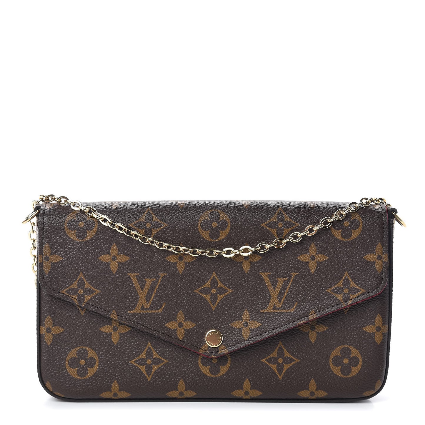 Monogram Pochette Felicie Chain Wallet Fuchsia