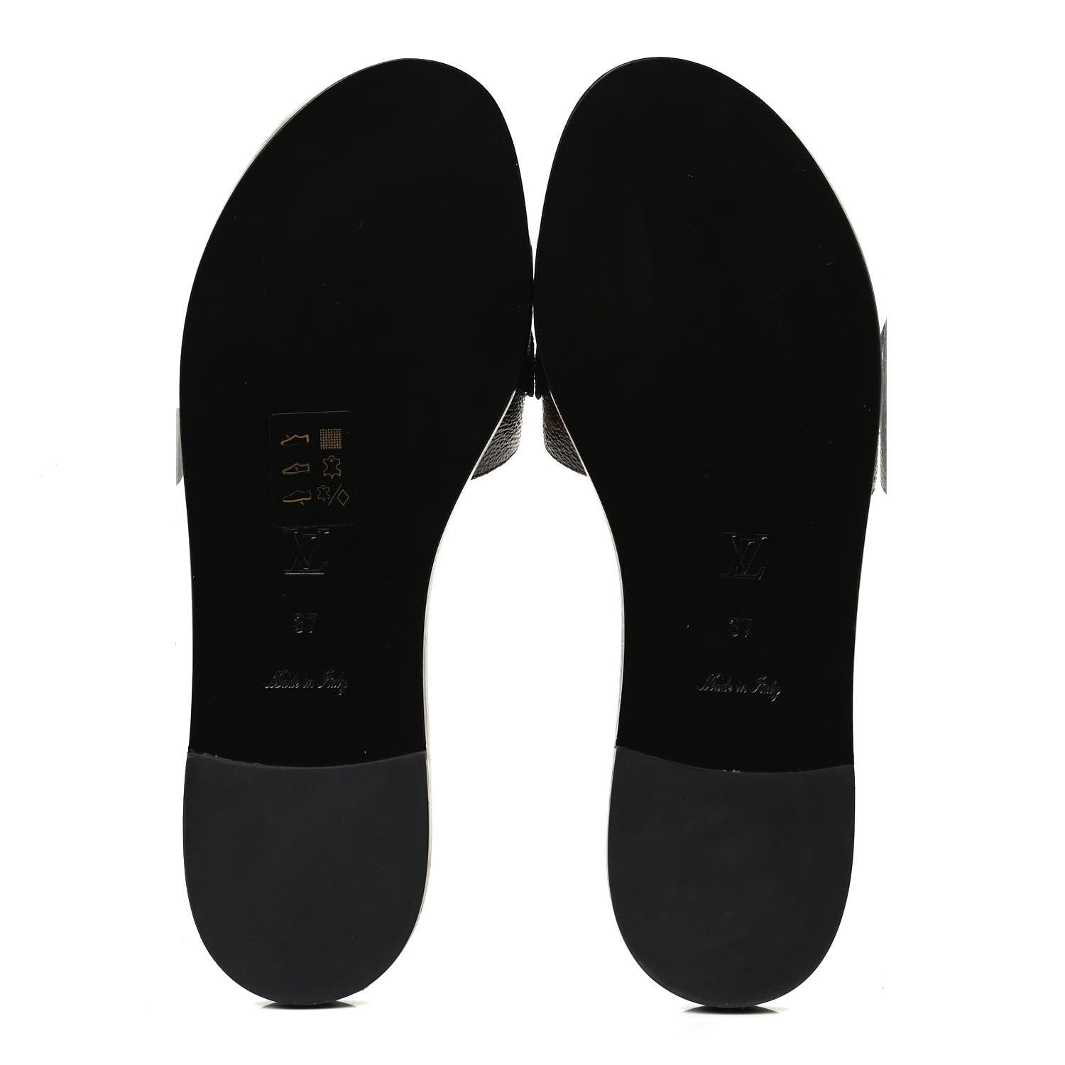 Louis Vuitton Patent Calfskin Monogram LV Black Heart Flat Mules 37 Cacao 7 of 10