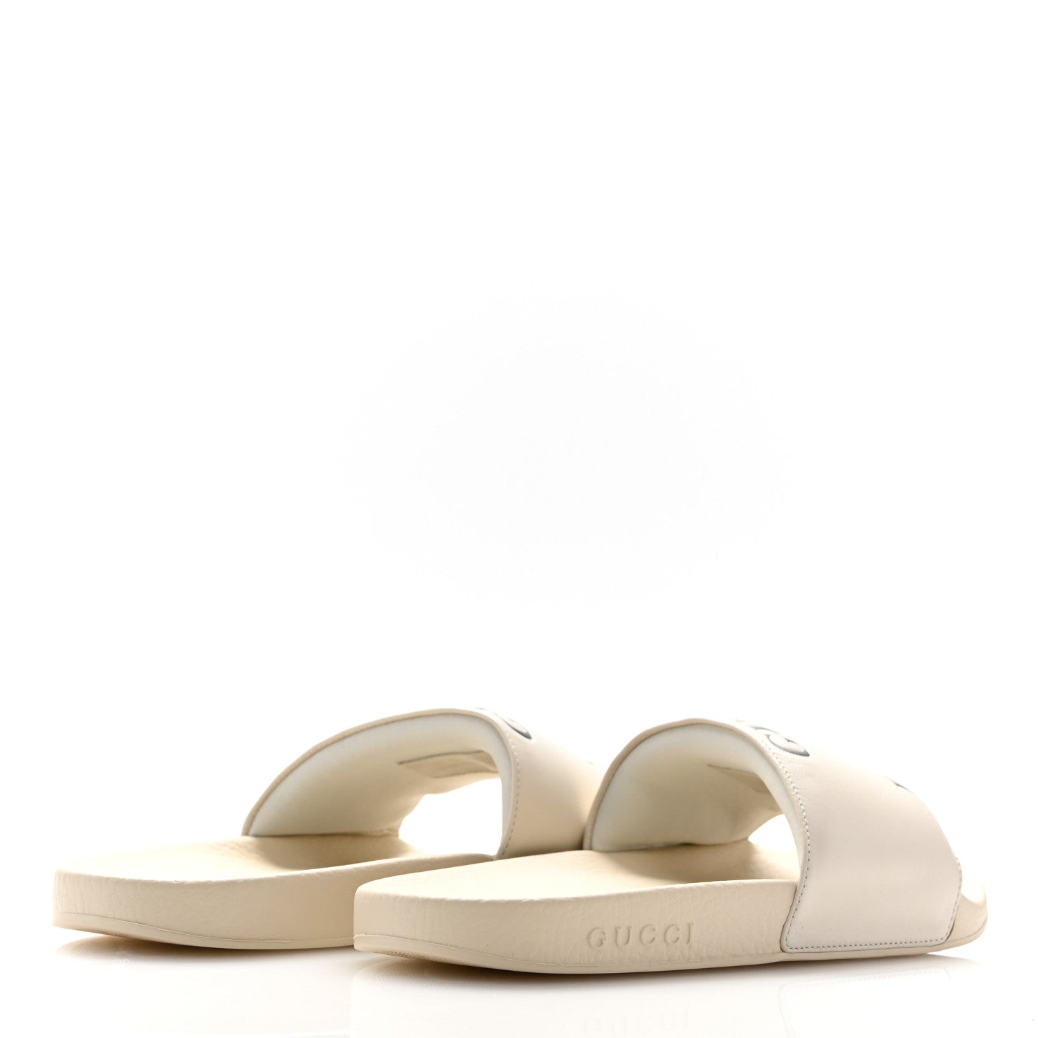 Gucci X BNF Nappa Pantoufle Bananya Womens Pool Slide Sandals 40 Mystic White 5 of 10