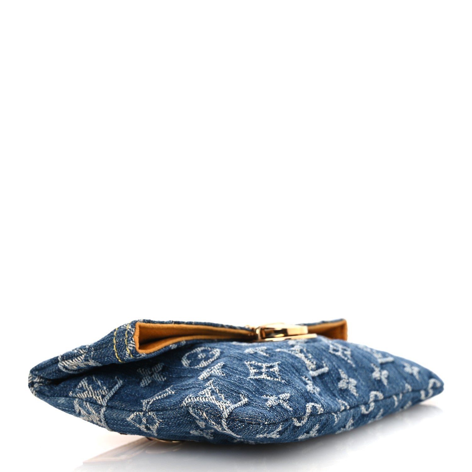 Louis Vuitton Monogram Denim Pochette Plat Clutch Blue 4 of 11