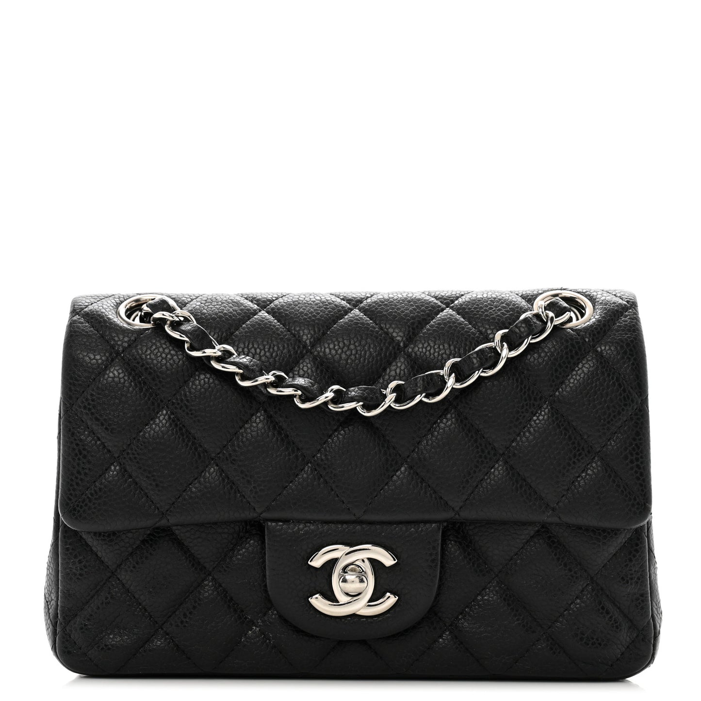 Caviar Quilted Mini Rectangular Flap Black
