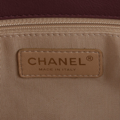 Chanel Calfskin Quilted Large CC Crown Tote Dark Red 6 of 7