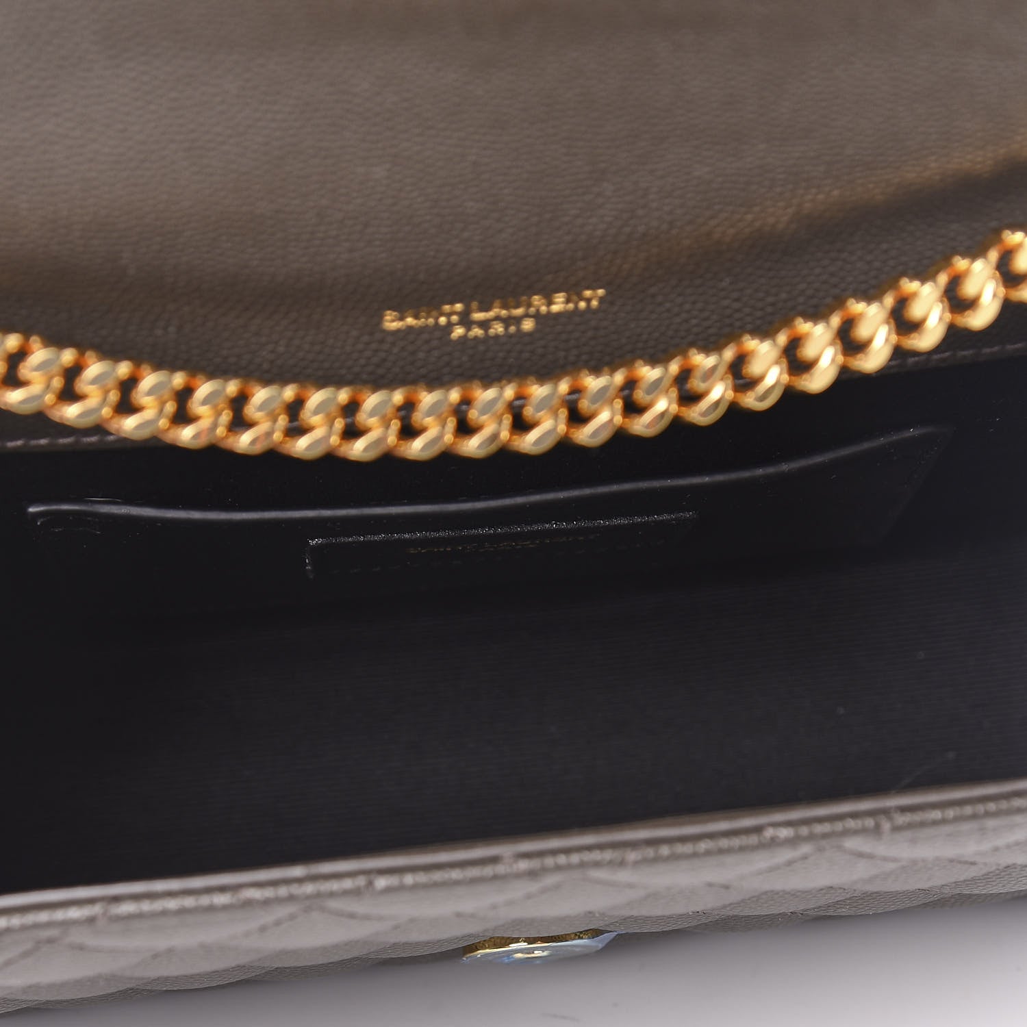 Saint Laurent Grain De Poudre Textured Mixed Matelasse Triquilt Small Monogram Satchel Pebble 5 of 9