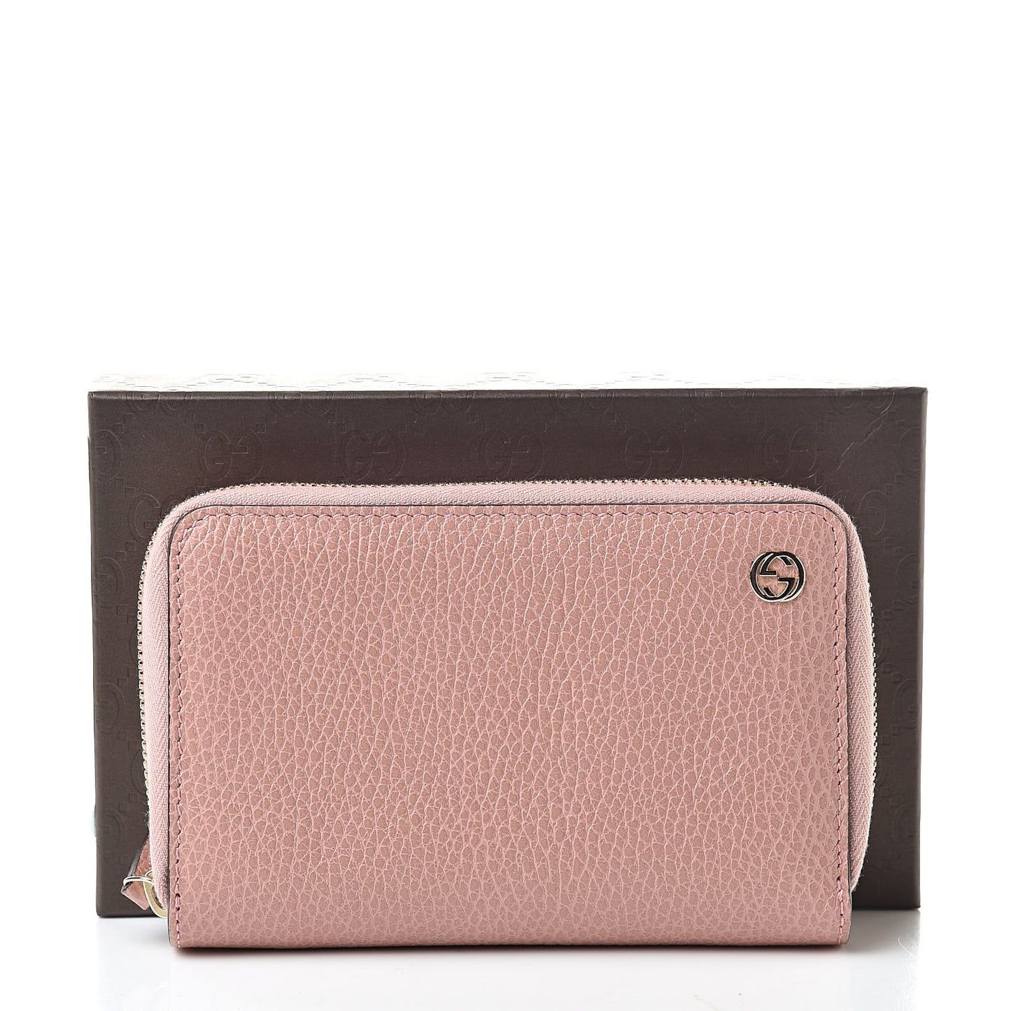 Dollar Calfskin Medium GG Zip Around Wallet Soft Pink