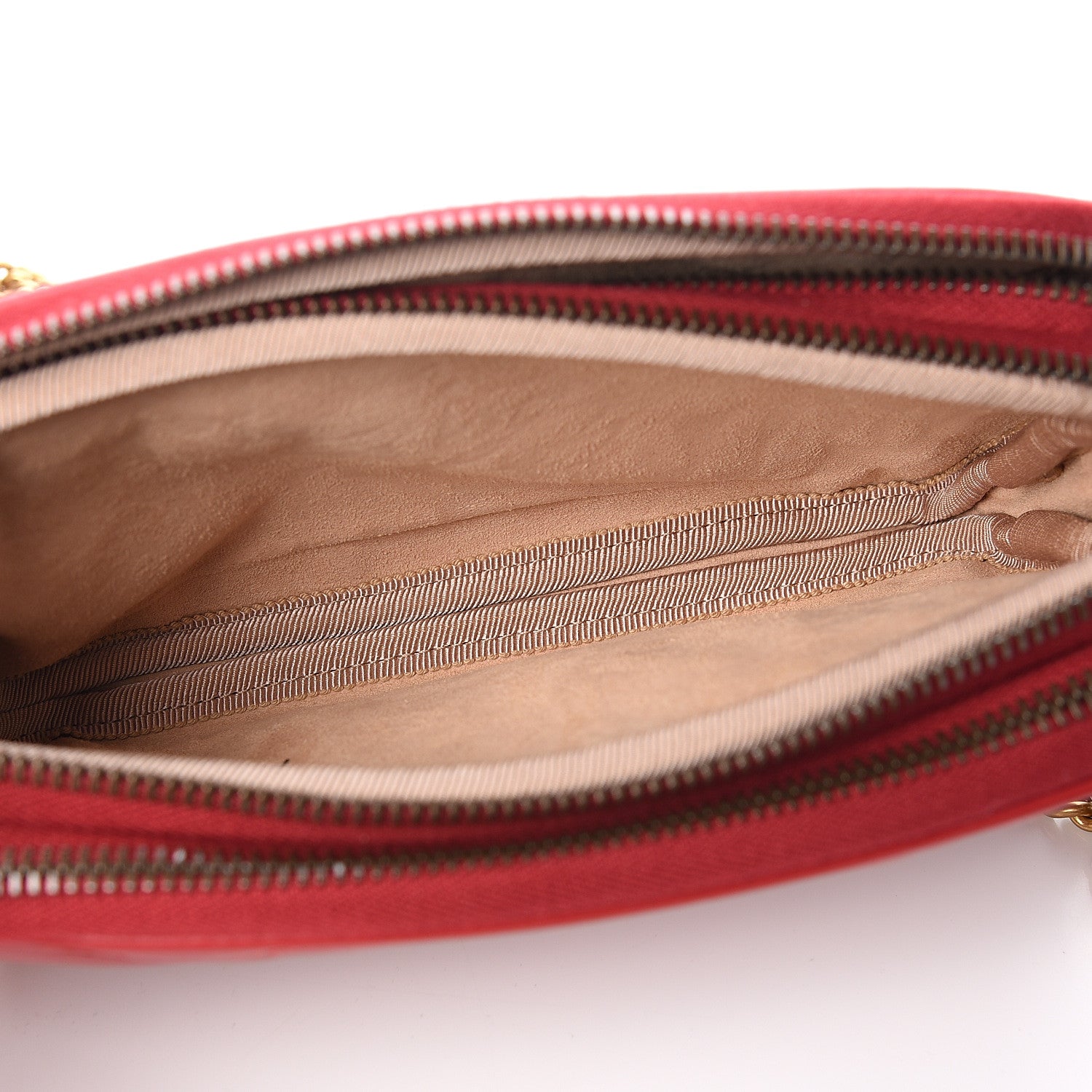 Gucci Calfskin Matelasse Mini GG Marmont Chain Crossbody Bag Hibiscus Red 5 of 12