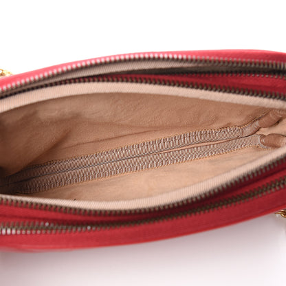 Gucci Calfskin Matelasse Mini GG Marmont Chain Crossbody Bag Hibiscus Red 5 of 12