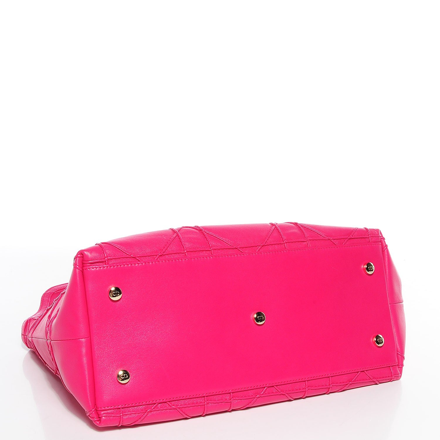 Christian Dior Lambskin Cannage Medium Granville Tote Fuchsia 4 of 8