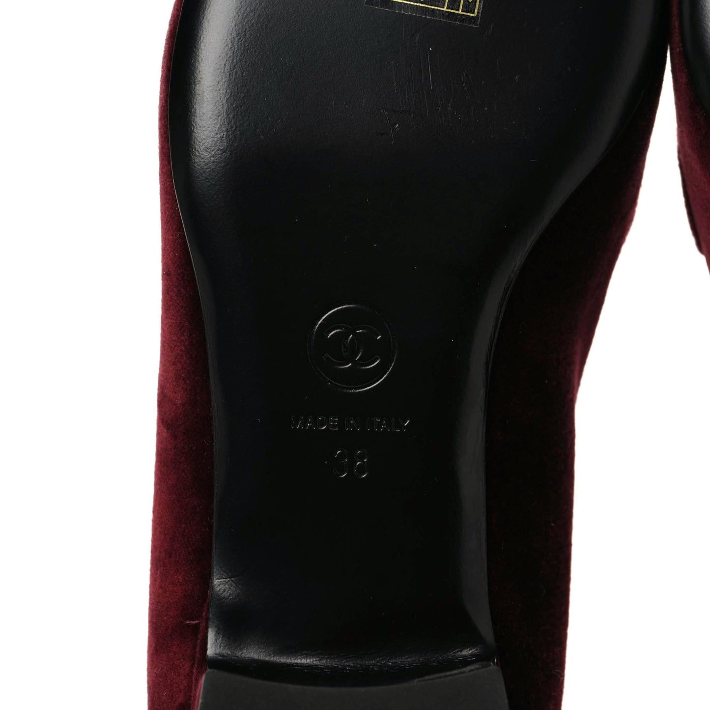 Velvet Moccasin Loafers 38 Burgundy