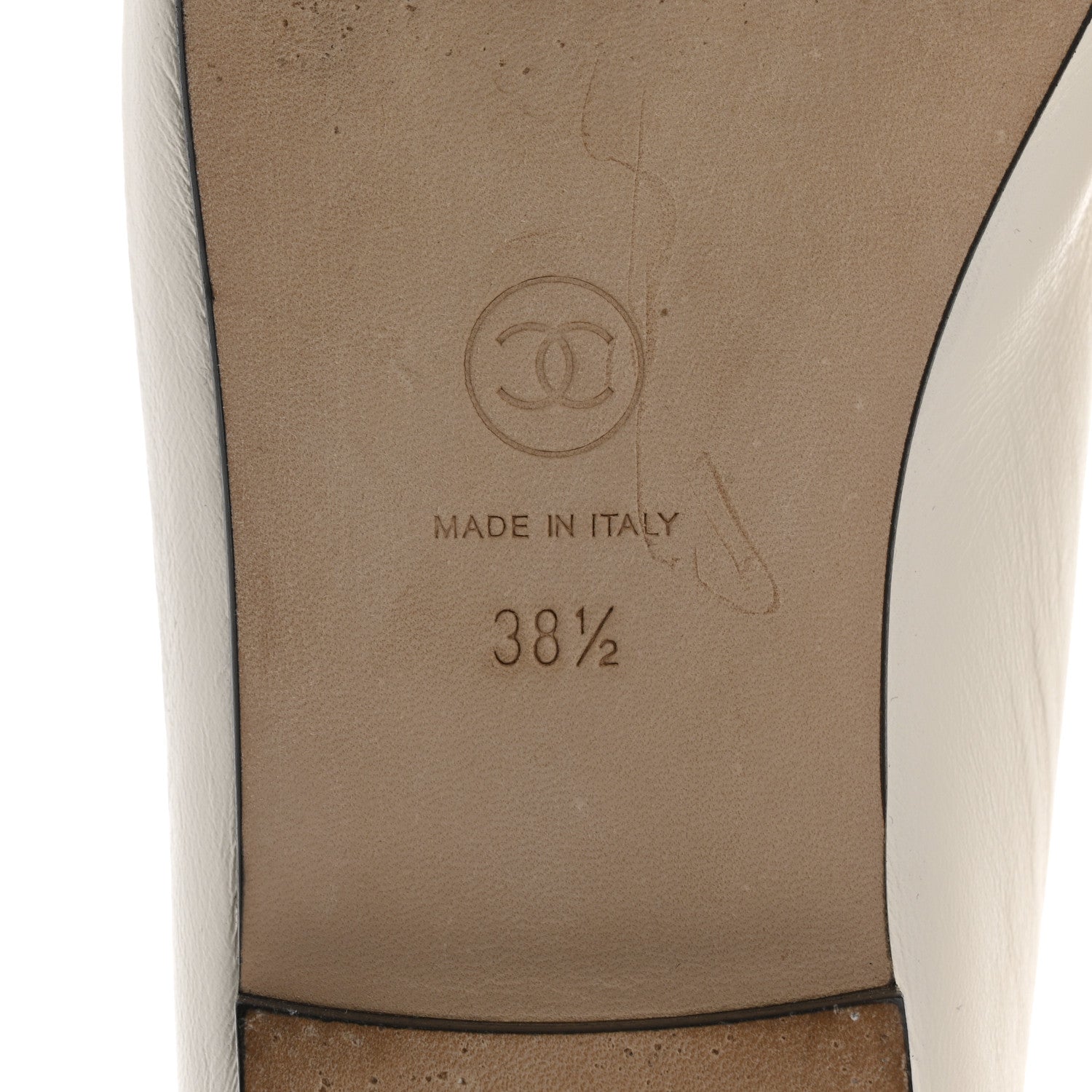 Chanel Lambskin Cap Toe CC Ballerina Flats 38.5 White Black 8 of 11