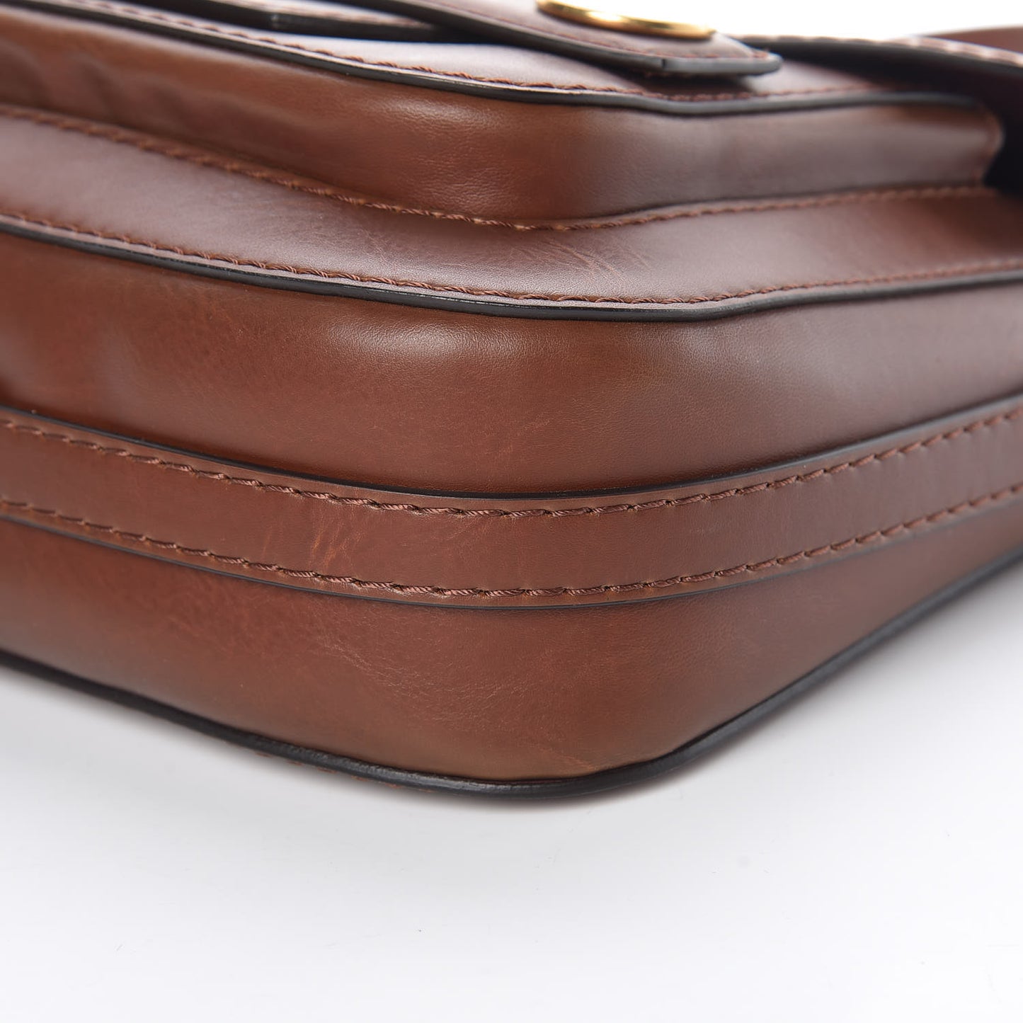 Eco Alter Nappa Popper Shoulder Bag Cognac