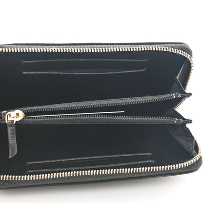 Chanel Caviar Quilted Medium Filigree Zip Around Wallet Black 5 of 9