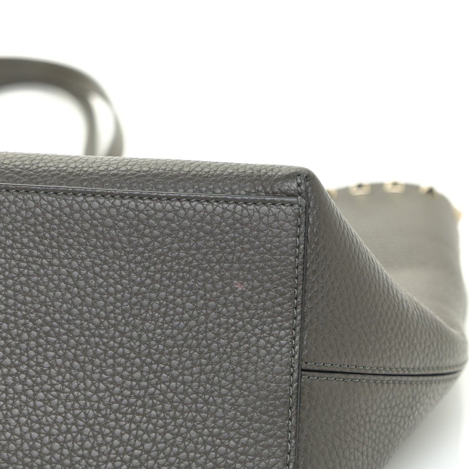 Valentino Garavani Grained Calfskin Rockstud Shoulder Tote Graphite 14 of 16