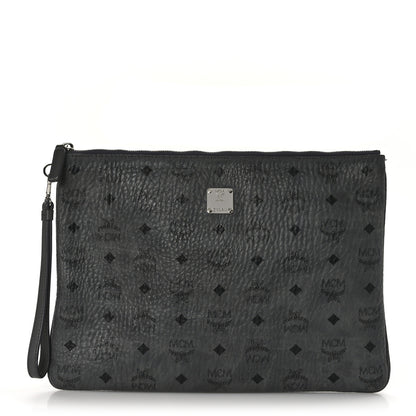MCM Visetos Liz Shopper Tote Pouch Phantom Grey 1 of 6