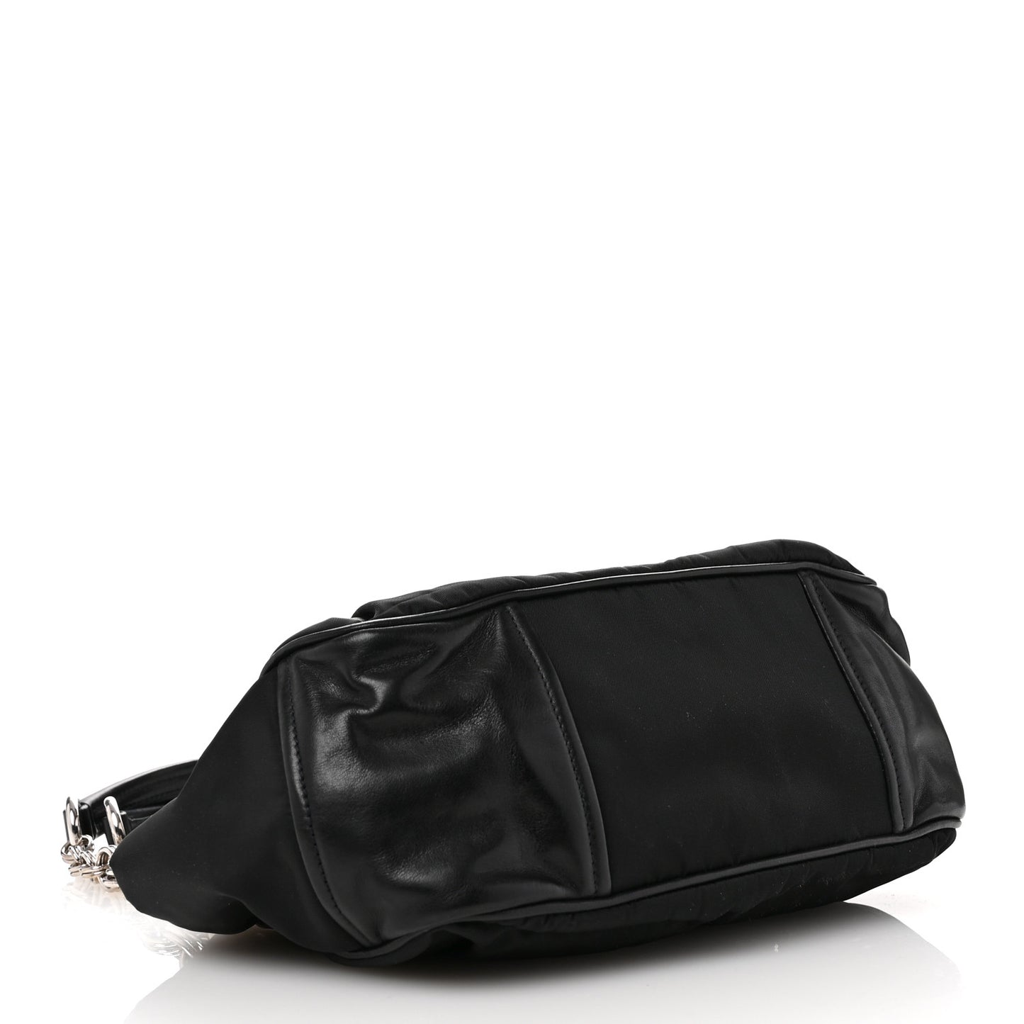 Tessuto Nylon Chain Shoulder Bag Black