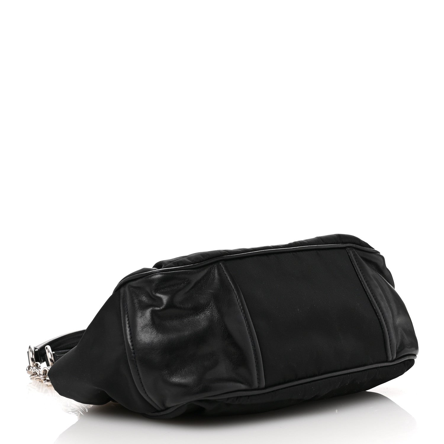 Prada Tessuto Nylon Chain Shoulder Bag Black 4 of 10