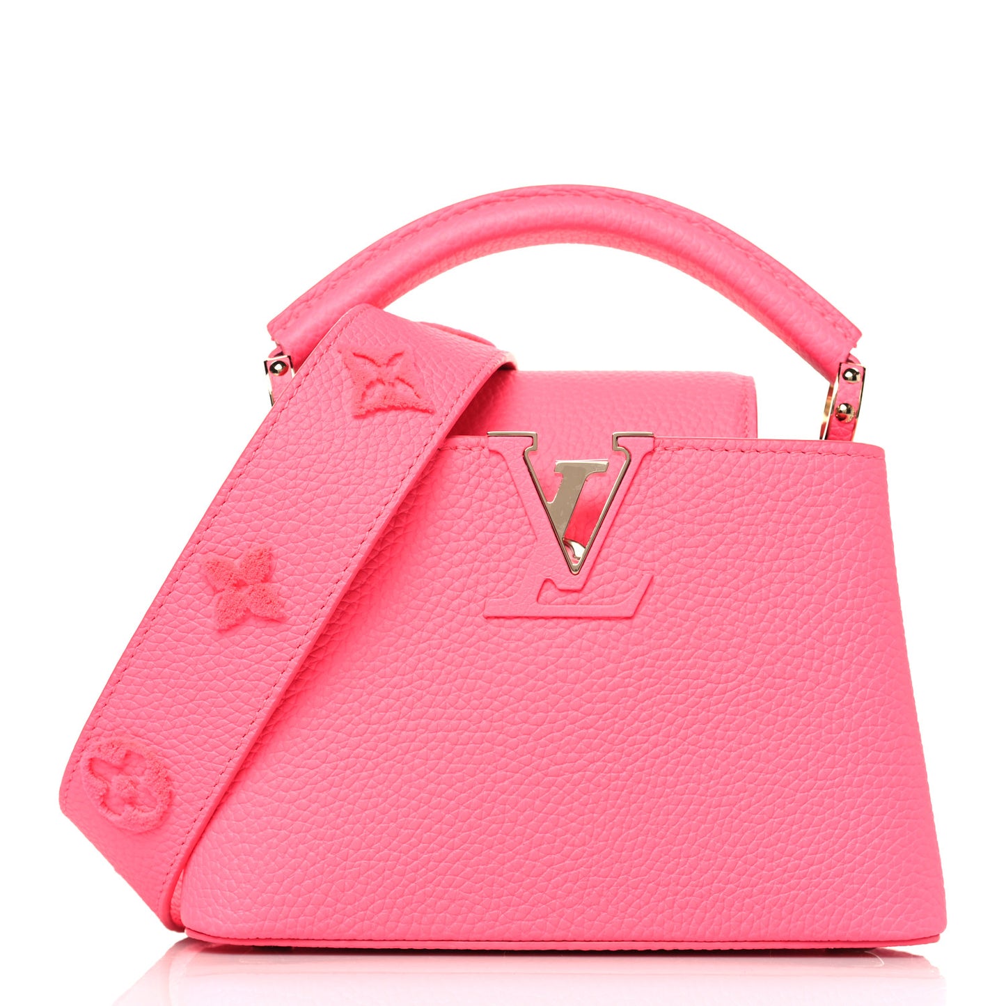 Taurillon Monogram Tuffetage Capucines Mini Fluo Pink