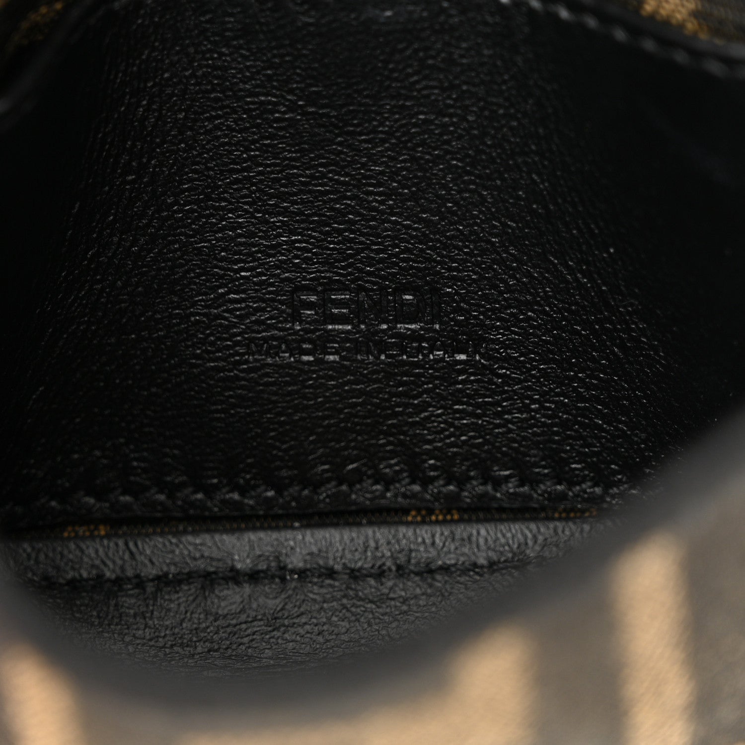 Fendi Fabric Jacquard FF 1974 Nano Baguette Charm Tobacco Moro Black 6 of 10