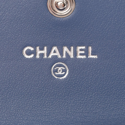 Chanel Denim Camelia Charms Card Holder Blue 6 of 9