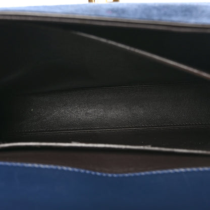 Saint Laurent Kid Scamosciato Smooth Calfskin Medium Classic Monogram Cassandra Top Handle Marine Rouge Legion 5 of 12