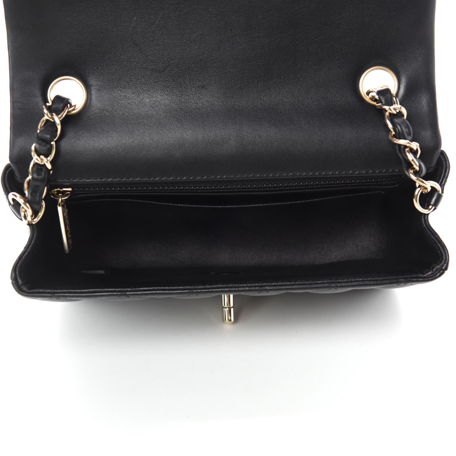Chanel Lambskin Quilted Mini Rectangular Flap Black 5 of 11
