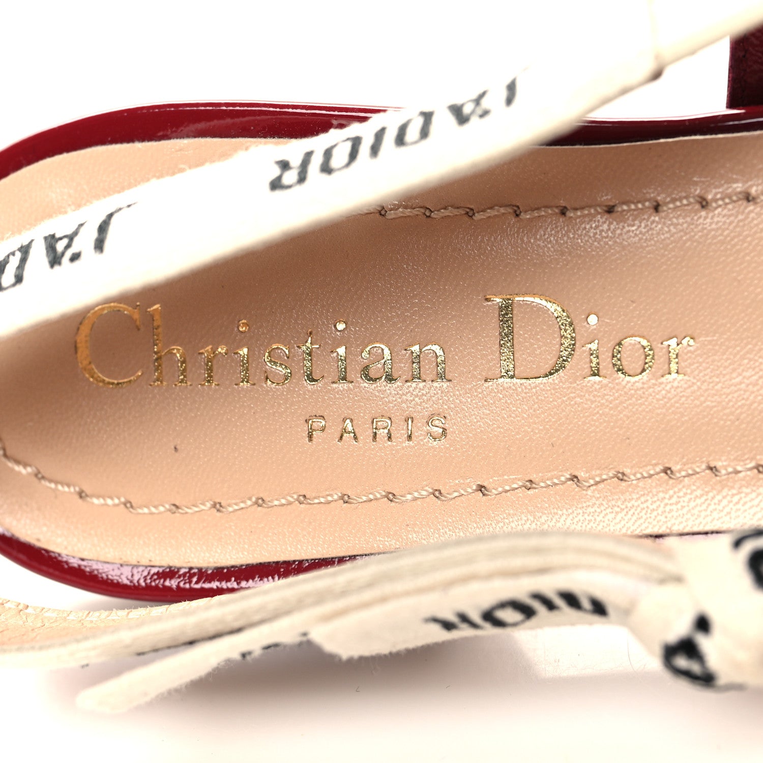 Christian Dior Patent Ribbon J'Adior Slingback Ballet Flats 35 Scarlet 8 of 8