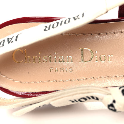 Christian Dior Patent Ribbon J'Adior Slingback Ballet Flats 35 Scarlet 8 of 8