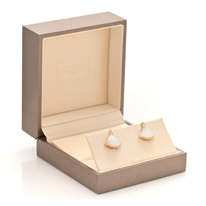 Bulgari 18K Rose Gold Diamond Mother of Pearl Divas' Dream Stud Earrings 5 of 5