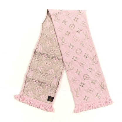 Louis Vuitton Wool Silk Logomania Shine Scarf Pink 1 of 3