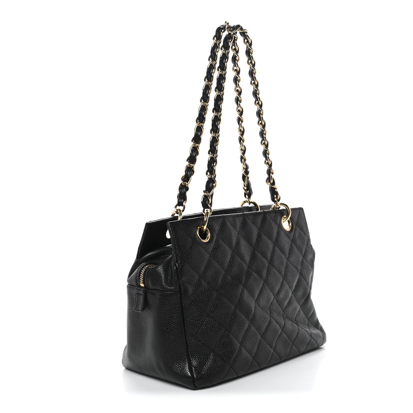 Caviar Quilted Petit Timeless Tote PTT Black