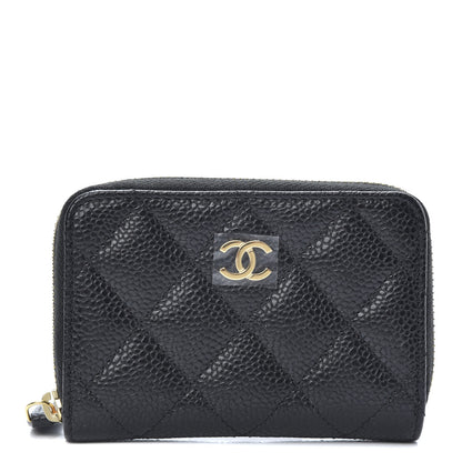 Chanel Caviar Quilted Zip Coin Purse Black 1 of 8