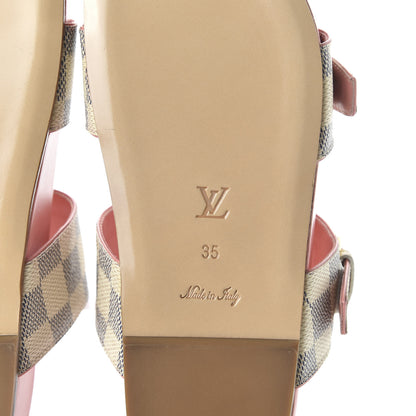 Louis Vuitton Damier Azur Bom Dia Flat Mules 35 Rose Clair 6 of 9