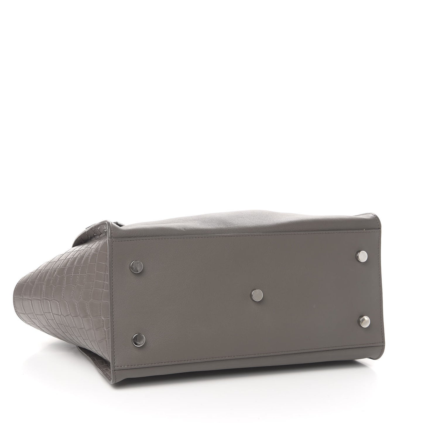 Smooth Calfskin Crocodile Embossed Small Monogram Downtown Cabas Earth