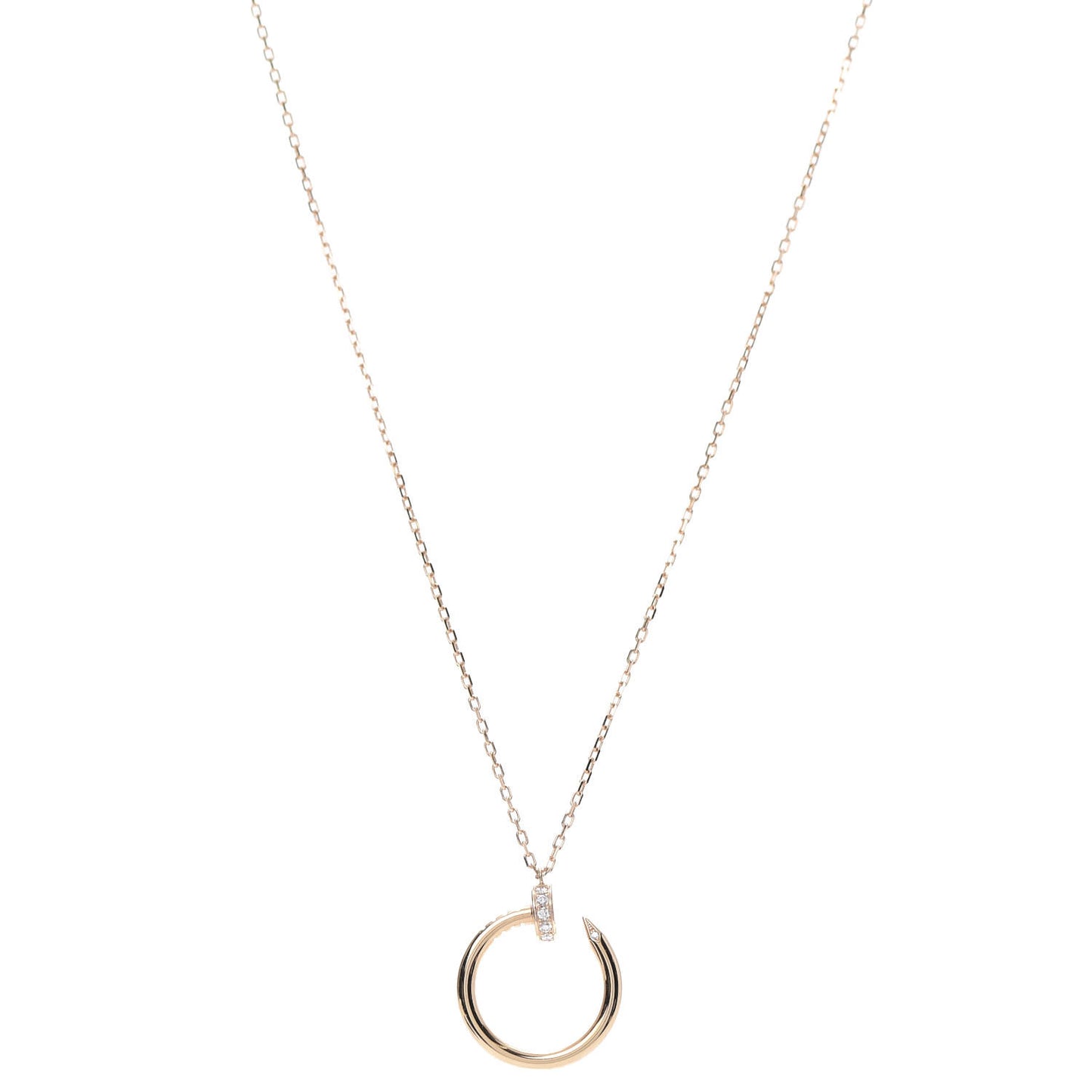 18K Pink Gold Diamond Juste Un Clou Pendant Necklace