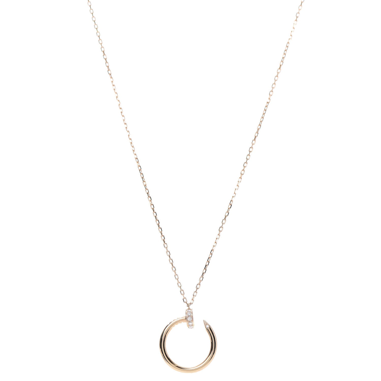 Cartier 18K Pink Gold Diamond Juste Un Clou Pendant Necklace 1 of 5