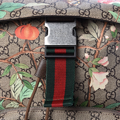 Gucci GG Supreme Monogram Tian Web Single Buckle Backpack Beige Multicolor New Acero 10 of 12