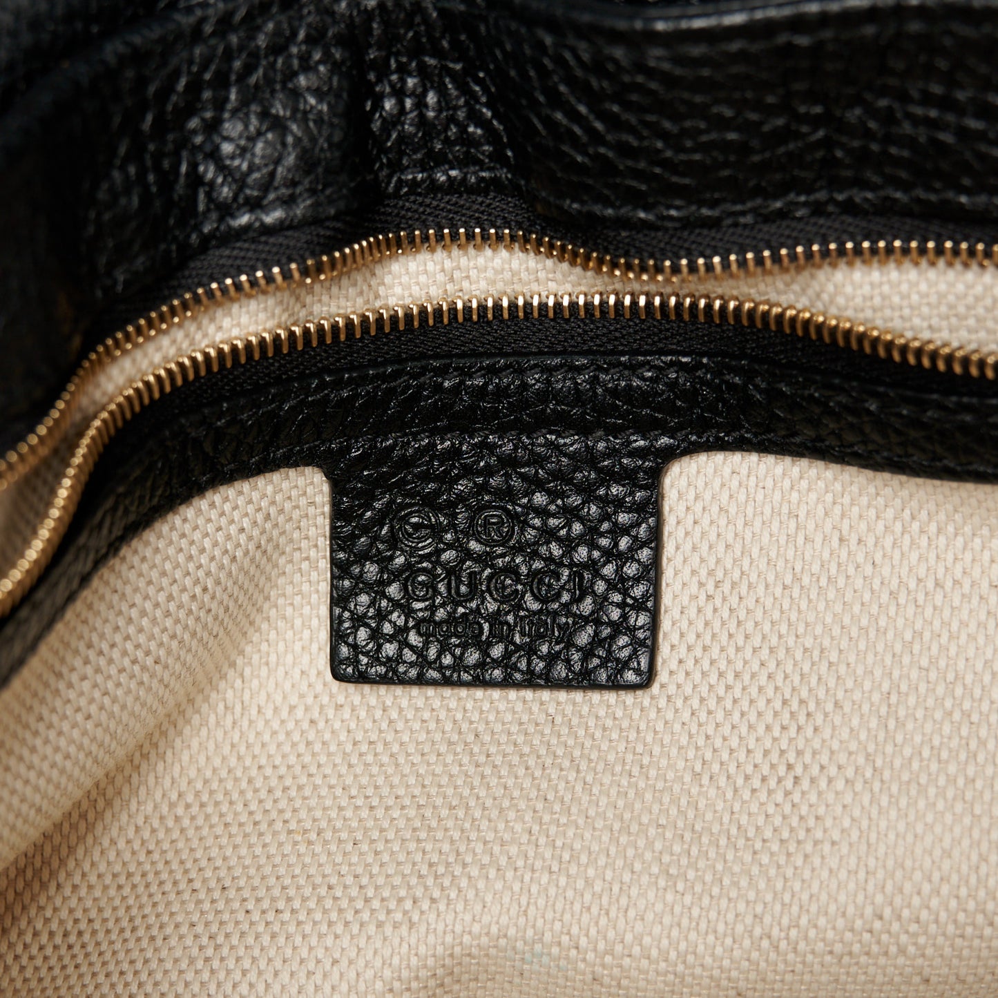 Pebbled Calfskin Medium Soho Flap Crossbody Black