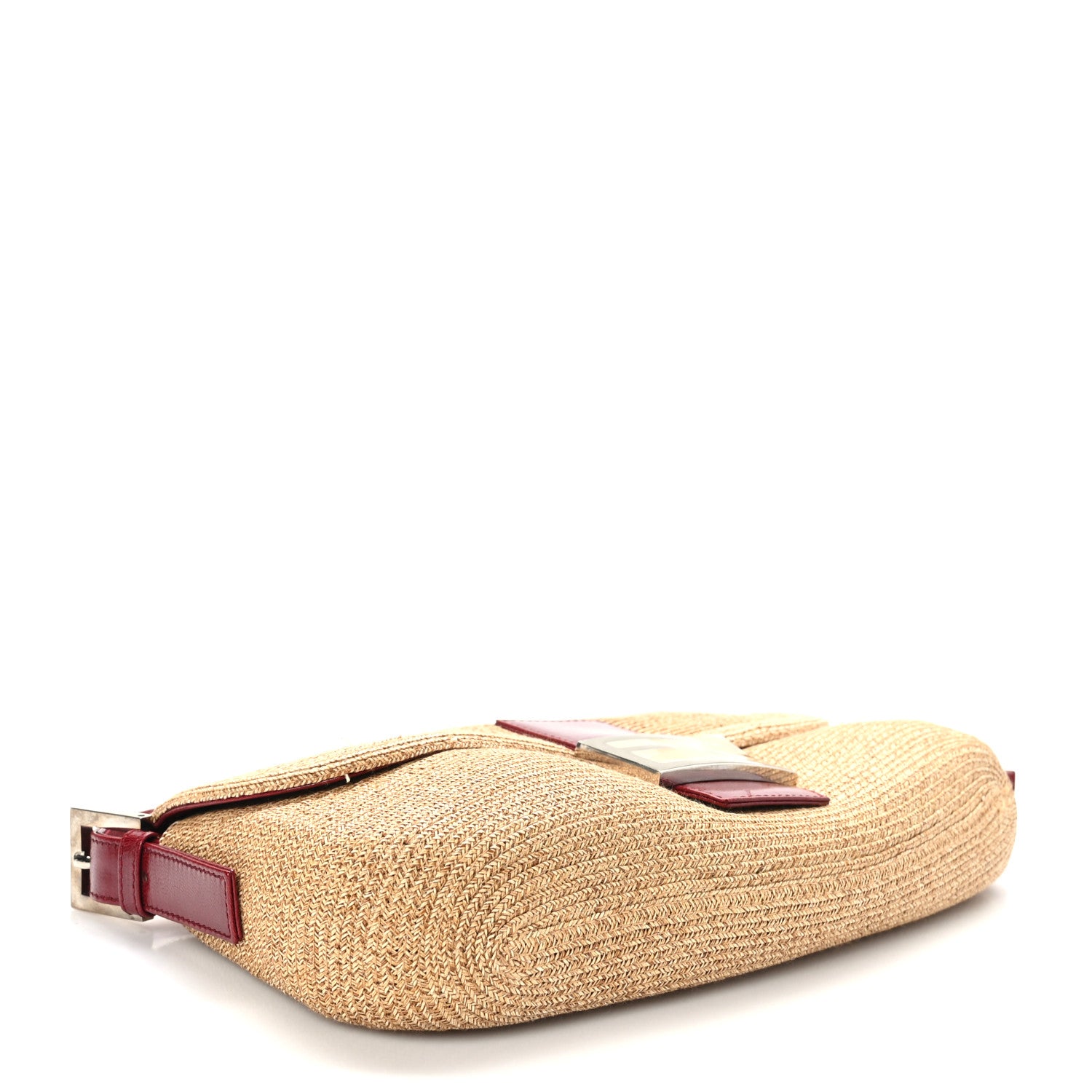 Fendi Raffia Baguette Red 4 of 8