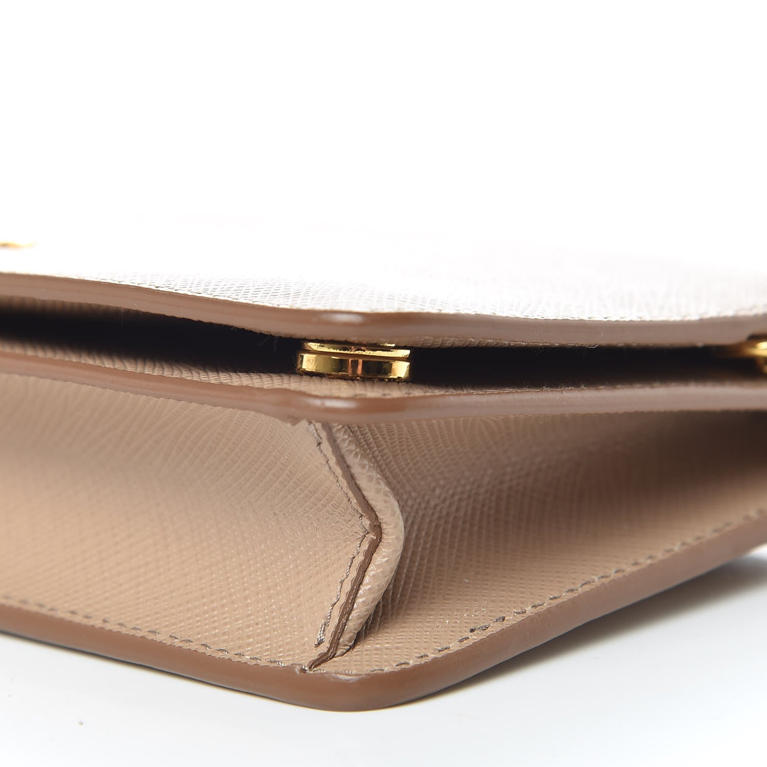 Prada Saffiano Metal Phone Wristlet Crossbody Wallet Cammeo 8 of 11