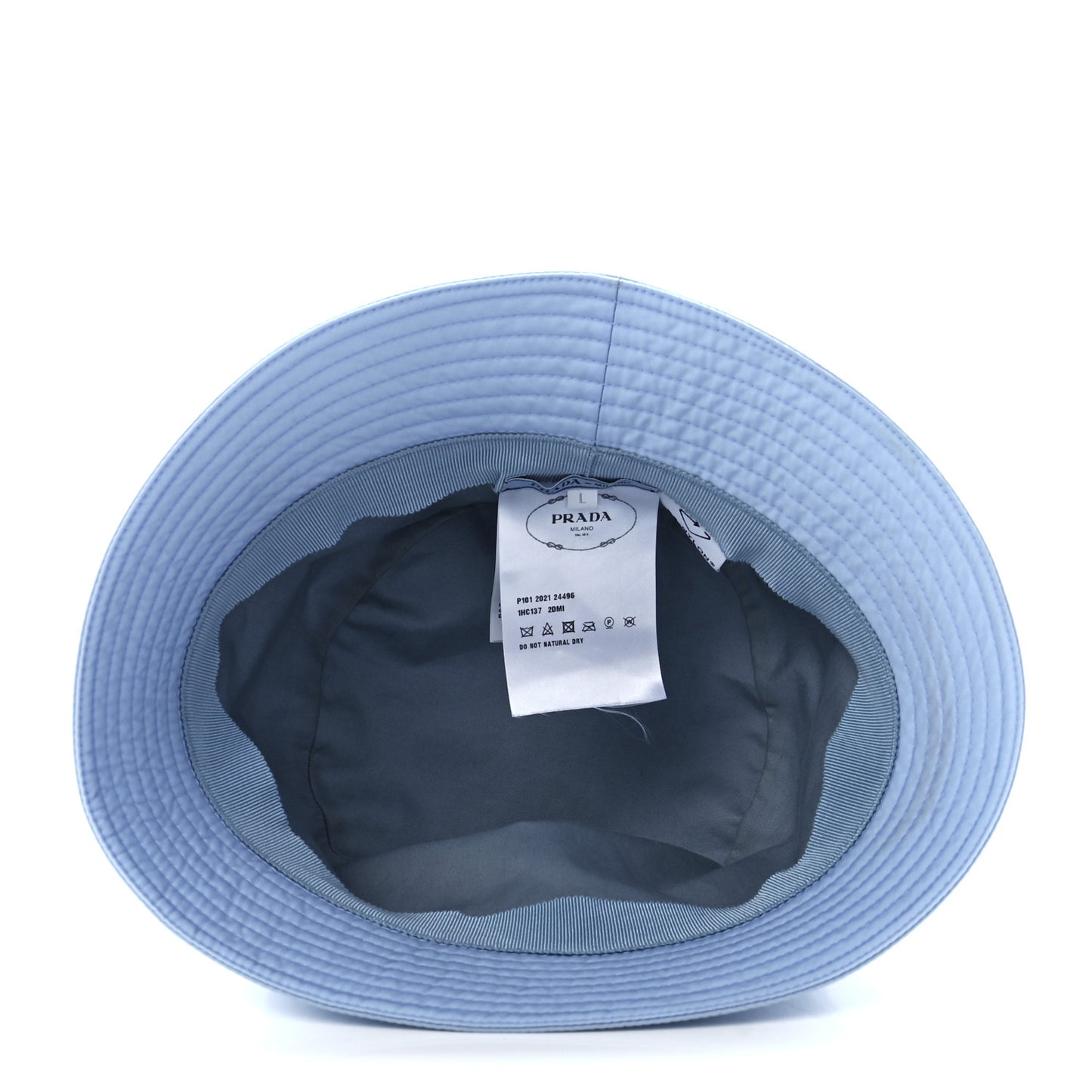 Re-Nylon Metal Triangle Logo Womens Bucket Hat L Fiordaliso