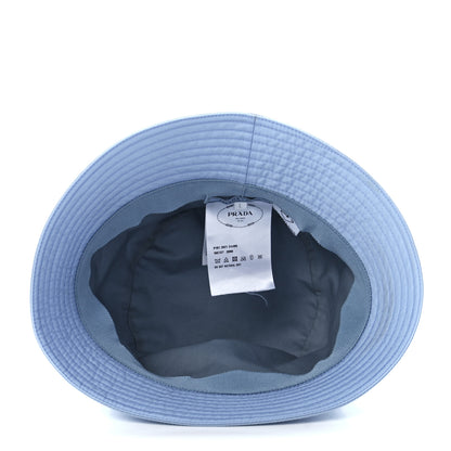 Prada Re-Nylon Metal Triangle Logo Womens Bucket Hat L Fiordaliso 12 of 16