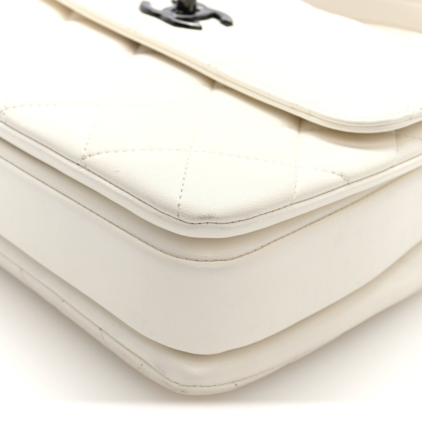 Lambskin Quilted Small Trendy CC Dual Handle Flap Bag White