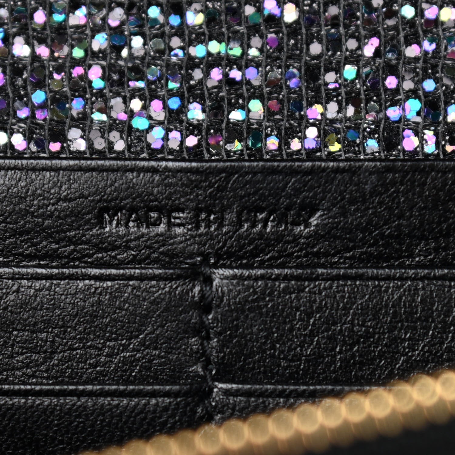 Saint Laurent Glitter Classic Monogram Chain Wallet Black Multicolor 7 of 10