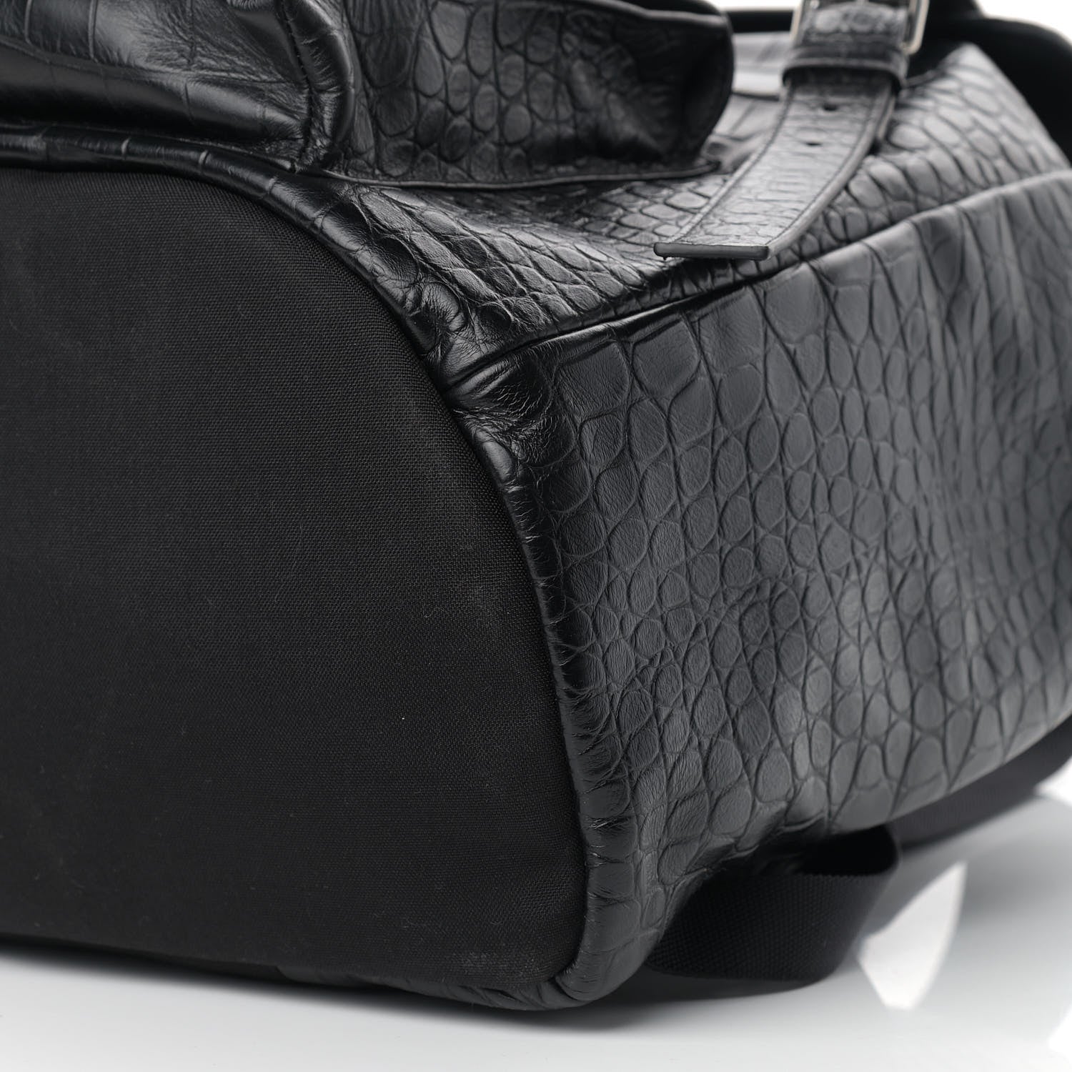 Saint Laurent Crocodile Embossed Lambskin Noe Backpack Black 9 of 9