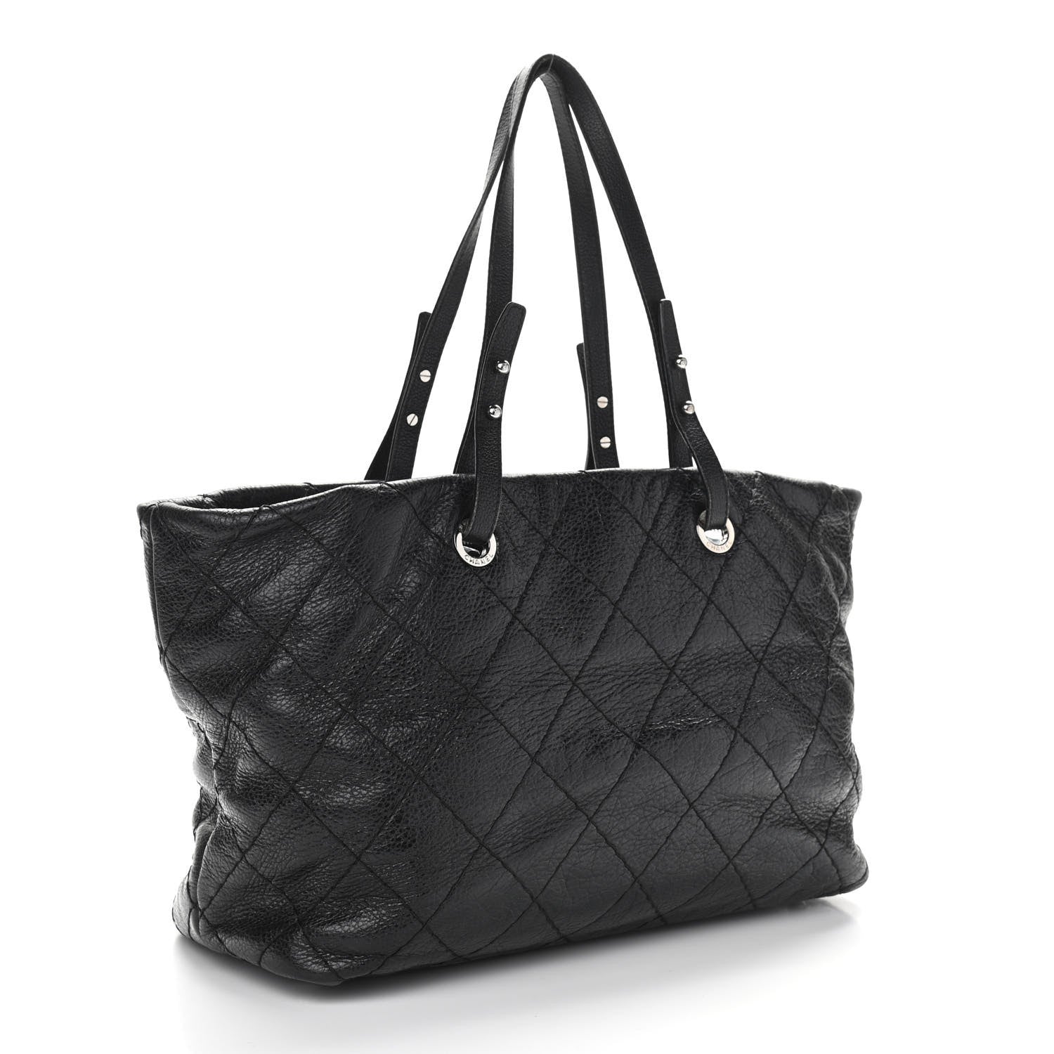 Chanel Glazed Calfskin Large On The Road Tote Black 3 of 15