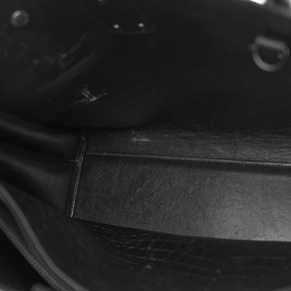 Saint Laurent Calfskin Crocodile Embossed Large Sac De Jour Carryall Black 13 of 26