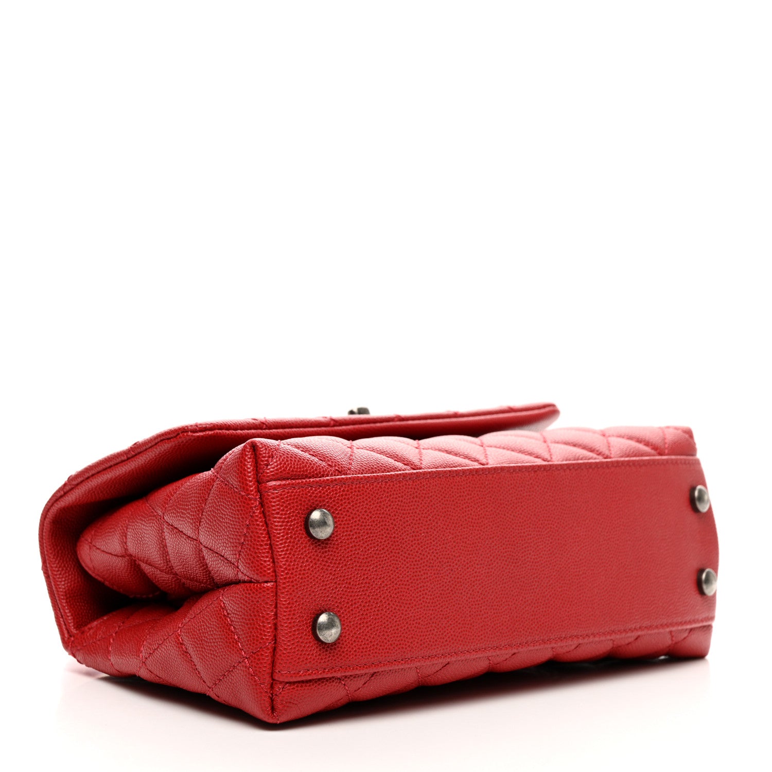 Chanel Caviar Quilted Mini Coco Handle Flap Red 4 of 10